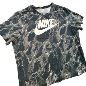 Nike Marble Print Futura Logo Graphic T-Shirt Black White 3XL CD1282-010